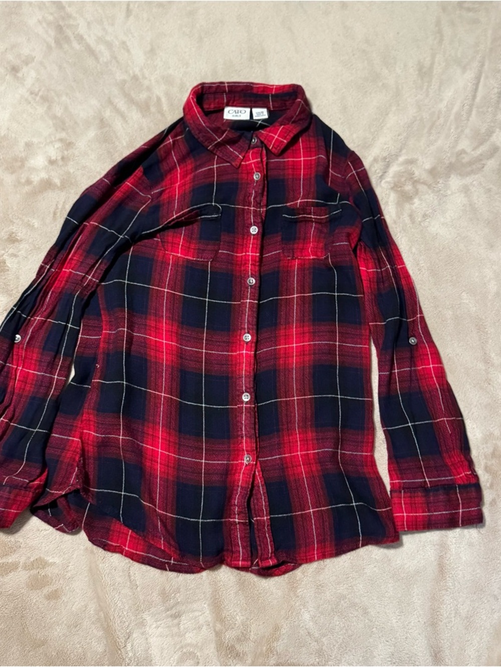 Red Plaid Button-Up Shirt for Kids by Cato